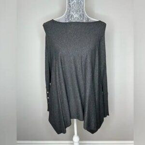 ALFANI Womens Boatneck Asymmetrical Hem Dolman Sleeve Studded Sweater Top XS